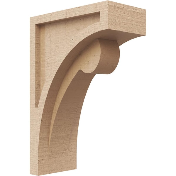 Ekena Millwork 4 in. x 12 in. x 8 in. Series 2 Classic Viola Rough Cedar Woodgrain Timberthane Polyurethane Corbel, Primed Tan