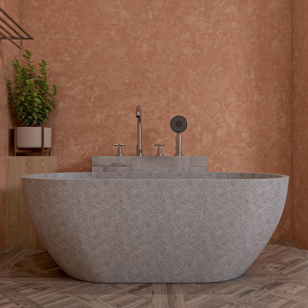 Brushed Nickel Deck Mounted Tub Filler with Handheld Showerhead