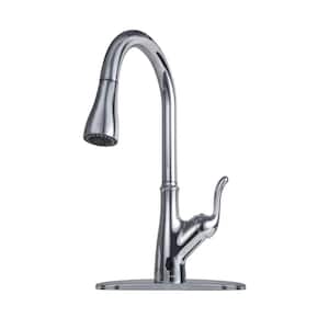 Touchless Single Handle Pull Down Sprayer Kitchen Faucet with Pull Out Spray Wand in Brushed Nickel