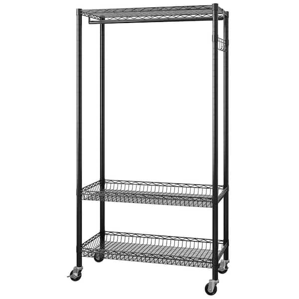 Black Iron Clothes Rack 35.44 in. W x 72.84 in. H