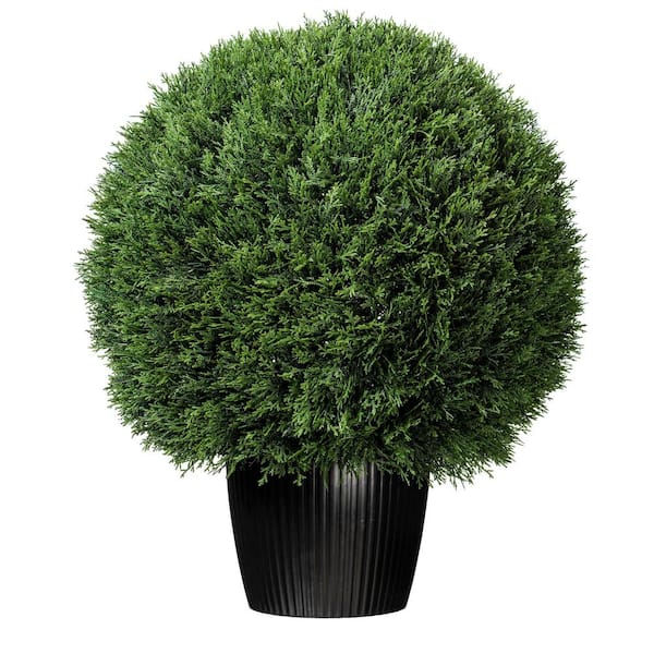 Vickerman 2 ft. Green Artificial Green Cedar Ball Plant in Pot