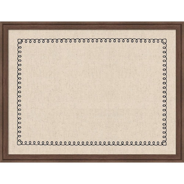 Florence 20 in. x 26 in. Medium Brown Plastic Magnetic Framed Memo Board