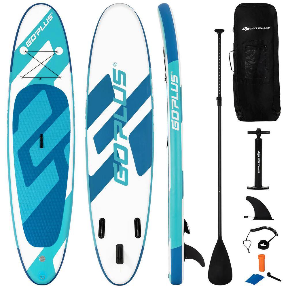 Costway 120 in. Inflatable Stand Up Paddle Board 6 ft. ft. Thick W ...