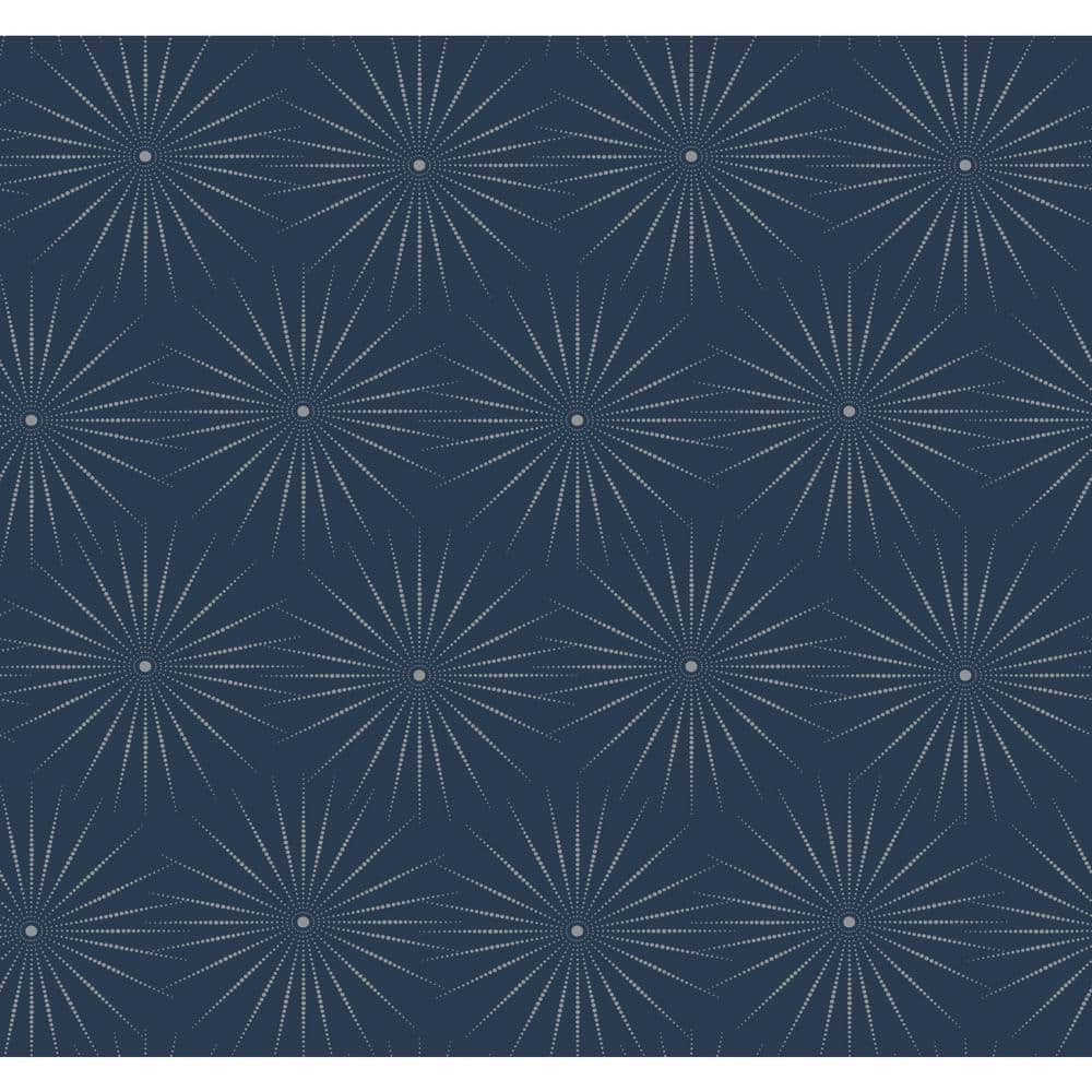 Blue and Silver Starlight Non-Pasted Washable Wallpaper