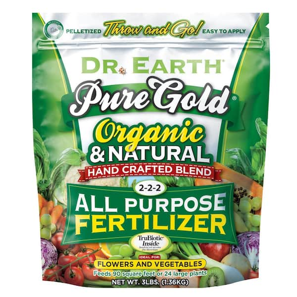 DR. EARTH 3 lbs. 45 sq. ft. Organic Pure Gold All Purpose Dry Plant Fertilizer Pelletized