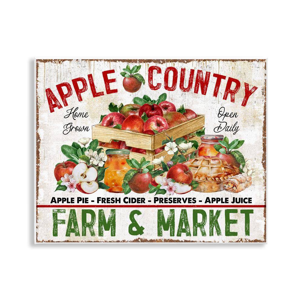 Apple Country Market by Creatif Belle Unframed Graphic Typography Art Print 11 in. x 14 in. price history on PriceWatchPro