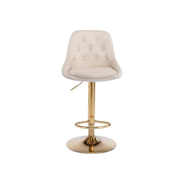 44in. Ivory Bar Stools with Back and Footrest Counter Height Dining