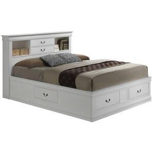 AndMakers Louis Philippe Gray King Sleigh Wood Bed with High Footboard  PF-G3105A-KB - The Home Depot