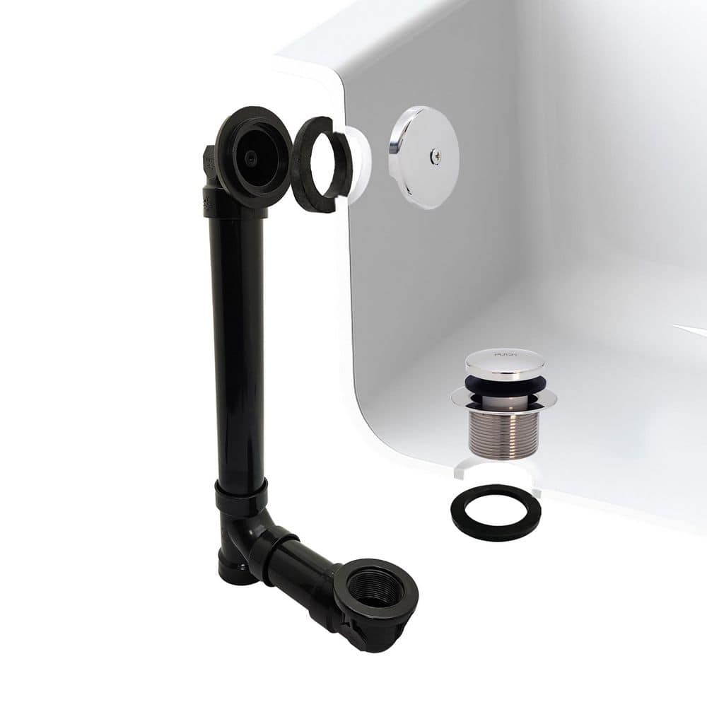 1-1/2 in. x 12 in. Bath Waste & Overflow with One-Hole Faceplate and Tip-Toe Drain - Sch. 40 ABS, Polished Chrome price history on PriceWatchPro