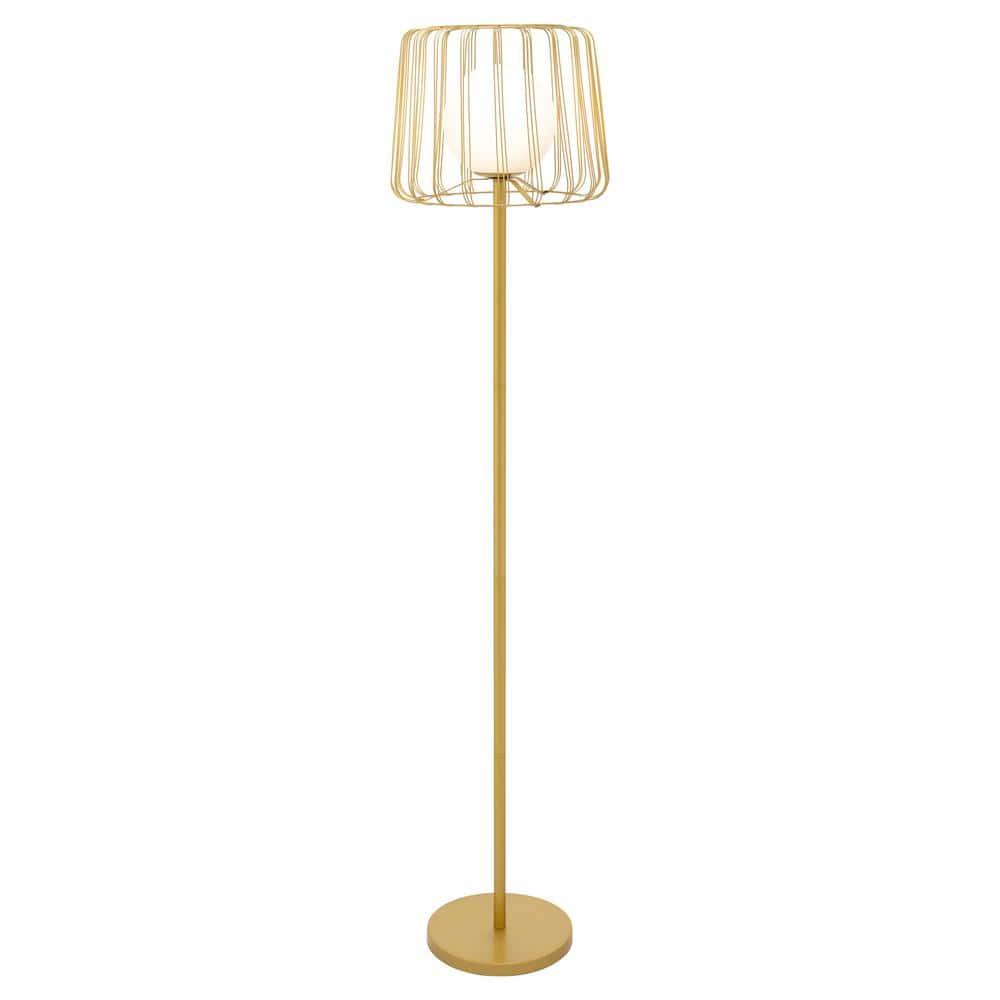 River of Goods Murray 62.75 in. Gold-Tone Candlestick Floor Lamp with Globe Shade