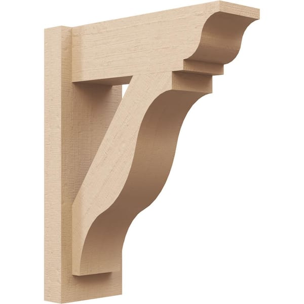 Ekena Millwork 6 in. x 20 in. x 16 in. Funston Traditional Rough Cedar Woodgrain Timberthane Polyurethane Outlooker, Primed Tan