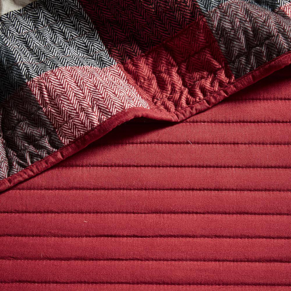 Red and Black Plaid Reversible Daybed Cover Set