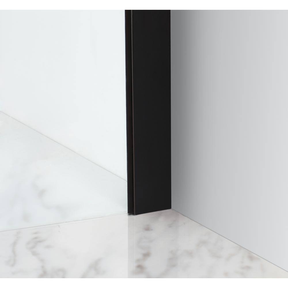 Belmore Matte Black Frameless Hinged Shower Door with Clear Glass