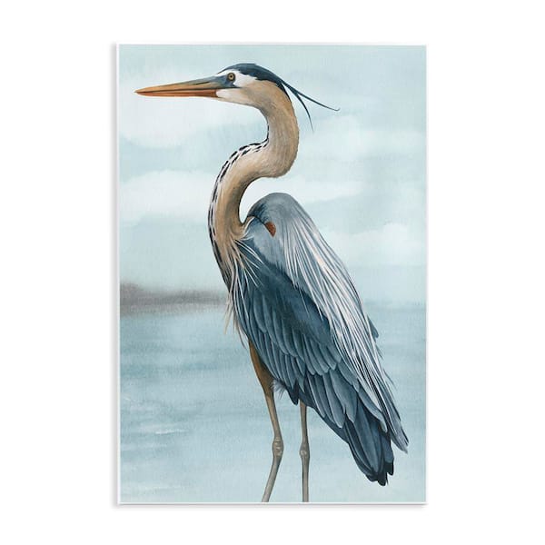 Heron Bird on Beach by Grace Popp Unframed Graphic Art Print Animal 10 in. x 15 in.