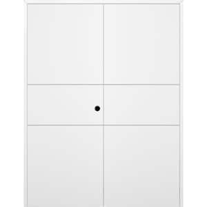Stella 2H 36 in. x 79.375 in. Left Hand Snow White Flush Solid Manufactured Wood Standard Double Prehung Interior Door