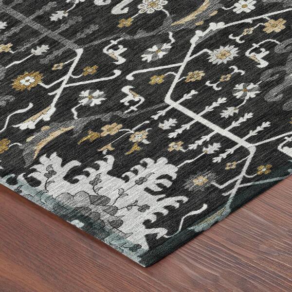 Chantille Machine Washable Indoor/Outdoor Abstract ACN2859 Black 10 ft. x 14 ft. Area Rug