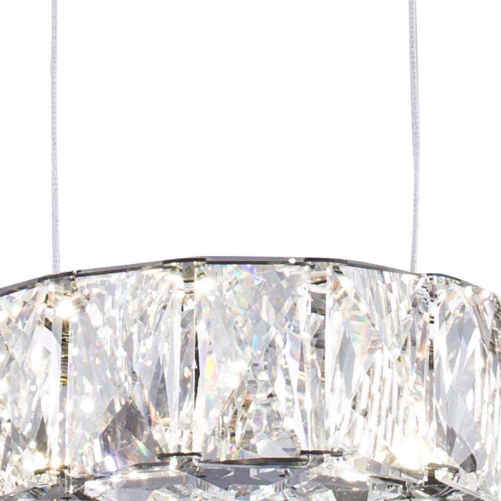 6" Chrome and Crystal LED Drum Pendant Light