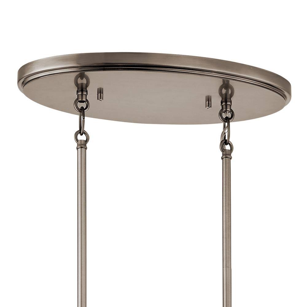 Classic Pewter 8-Light Oval Chandelier with Clear Glass Shades
