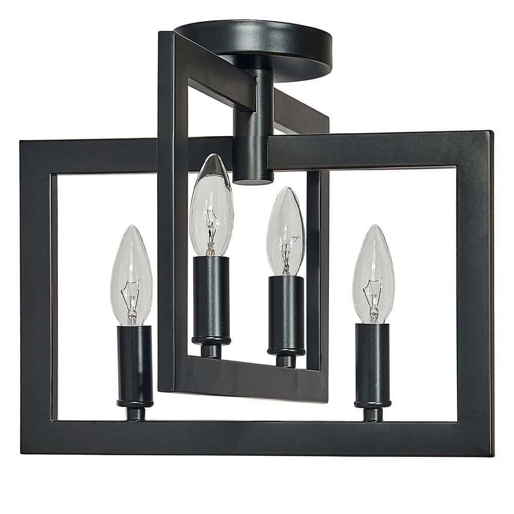 Ashlyn 14.5 in. 1-Light Black Semi-Flush Mount price history on PriceWatchPro
