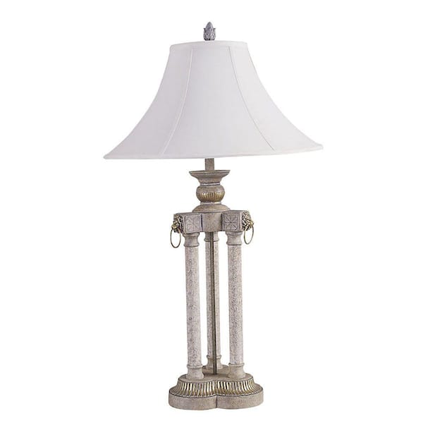 ORE International 36 in. Deluxe Brushed Ivory Table Lamp