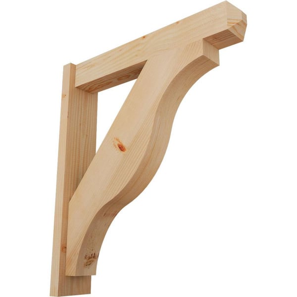 Ekena Millwork 6 in. x 32 in. x 28 in. Douglas Fir Fuston Craftsman Smooth Outlooker