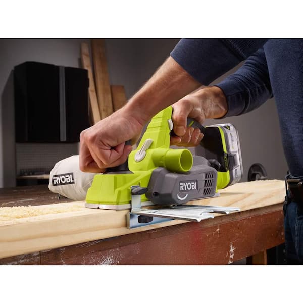 RYOBI ONE+ 18V Cordless 3-1/4 in. Planer with Dust Bag with 2.0 Ah Battery