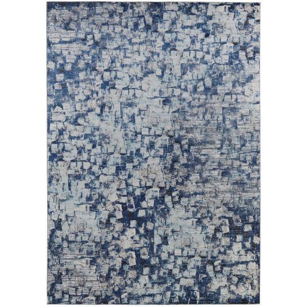 HomeRoots Blue and Ivory 2 ft. x 3 ft. Abstract Area Rug