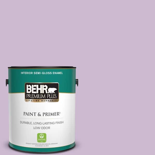 BEHR PREMIUM PLUS 1 gal. #660C-3 Sweet Petal Semi-Gloss Enamel Low Odor Interior Paint & Primer