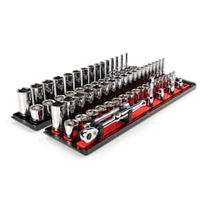 3/8 in. Drive 6-Point Socket and Ratchet Set with Rails (1/4 in.-1 in., 6 mm-24 mm) (74-Piece)