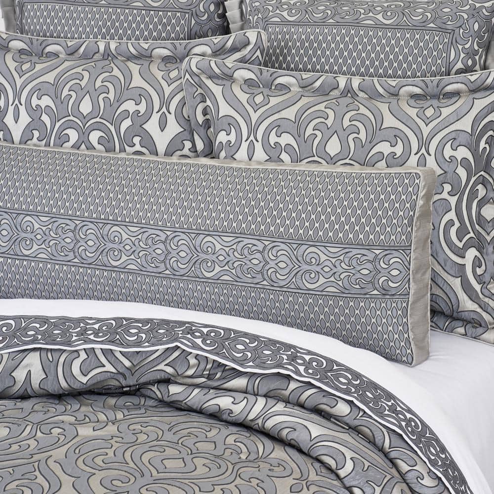 Pewter Charcoal Polyester Bolster Decorative Throw Pillow