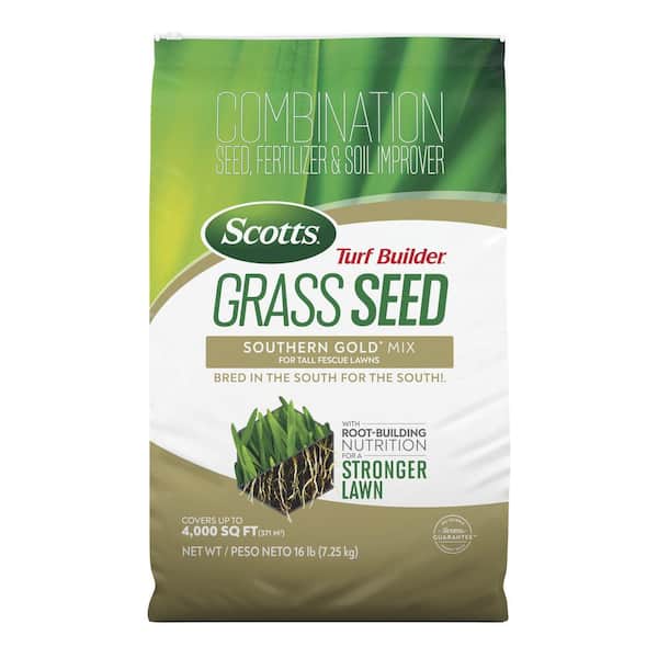 Scotts Turf Builder 16 lbs. Grass Seed Southern Gold Mix for Tall Fescue Lawns with Fertilizer and Soil Improver