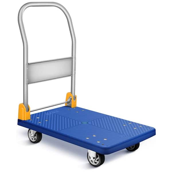 GVODE 880 lbs. Platform Truck With 360-Degree Swivel Wheels Foldable Push Hand Cart