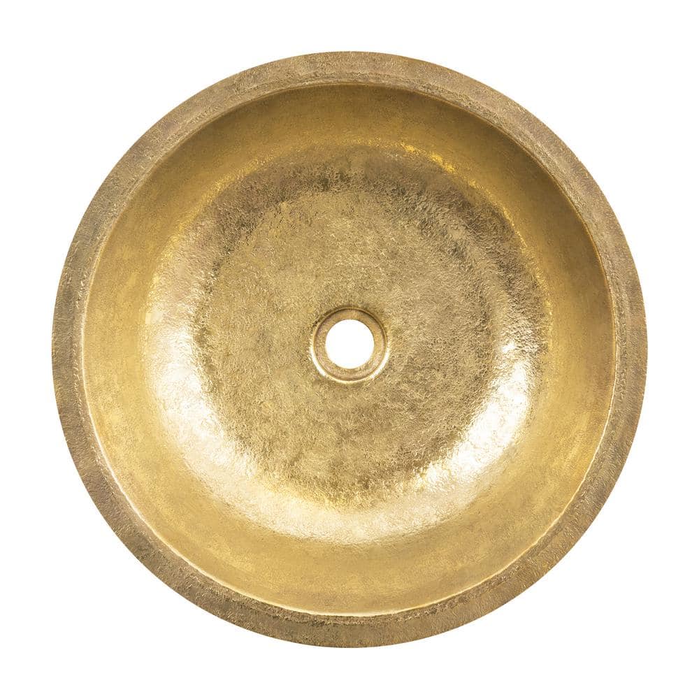 Polished Brass 18'' Round Copper Bathroom Sink