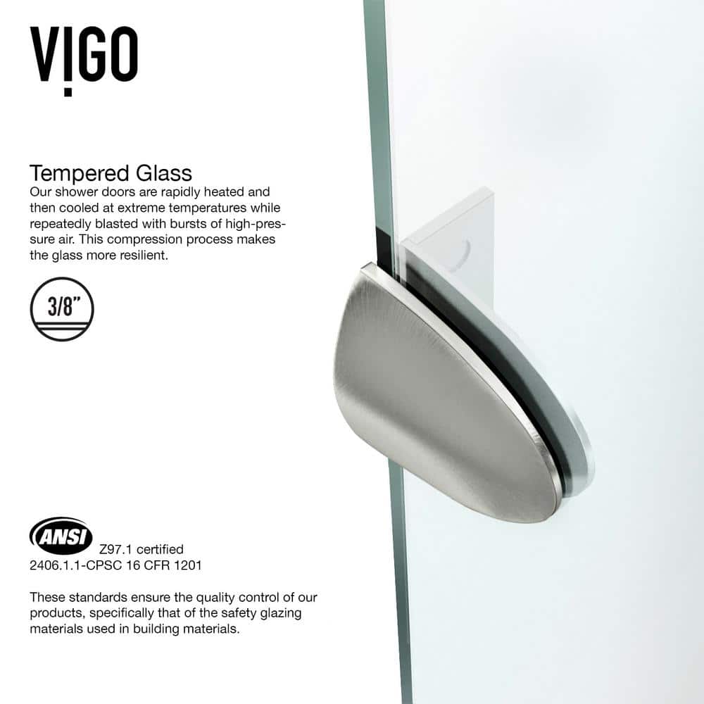 Gemini 47" Frameless Neo-Angle Shower Enclosure with Clear Glass