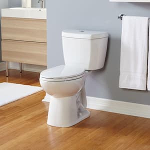 2-Piece 0.8 GPF Ultra-High-Efficiency Single Flush Elongated Toilet in White