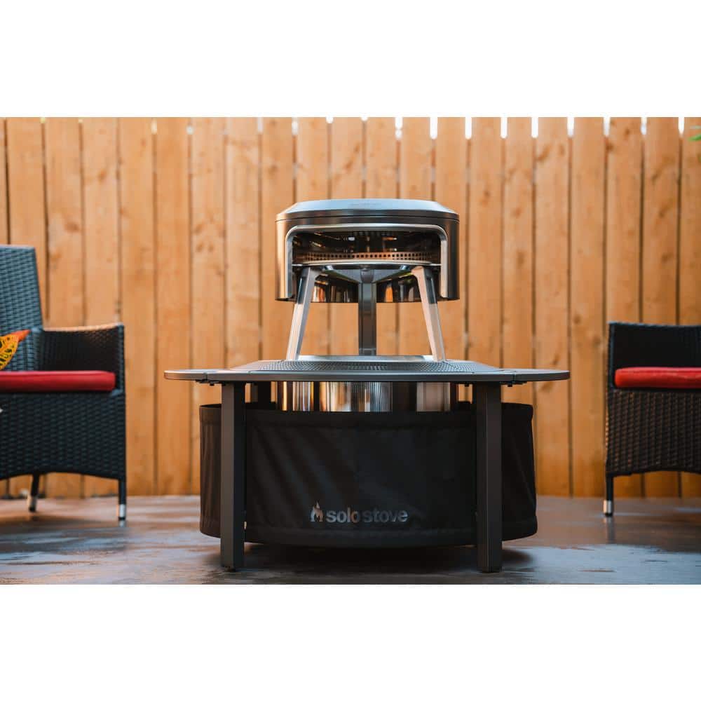 Stainless Steel Outdoor Wood-Fired Pizza Oven with Carry Case