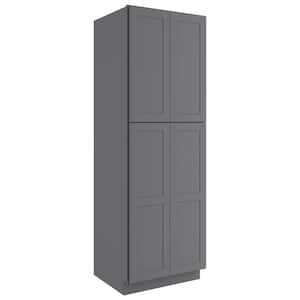30-in W X 24-in D X 90-in H in Shaker Grey Plywood Ready to Assemble Floor Wall Pantry Kitchen Cabinet