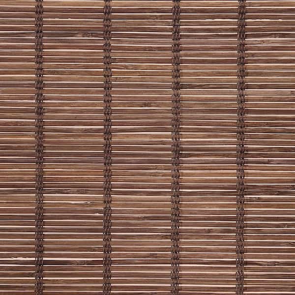 Bayport Cordless Pecan Bamboo Roman Shade Swatch 6 in. W x 6 in. L