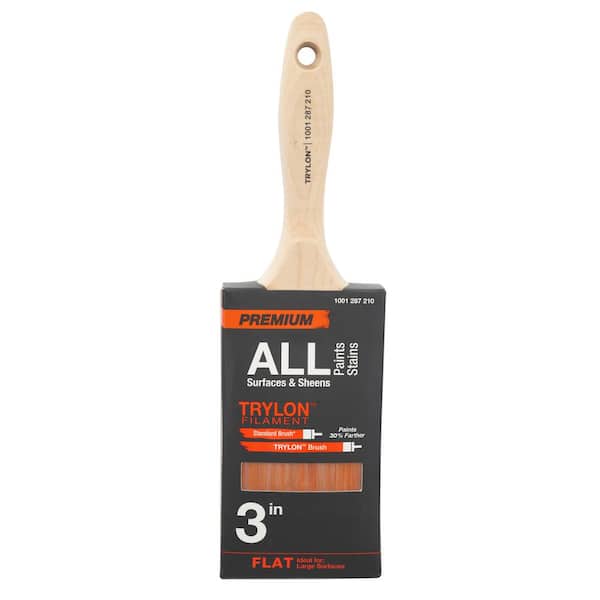 PRIVATE BRAND UNBRANDED Premium 3 in. Polyester Trylon Flat Cut Beaver Tail General Purpose Paint  Brush