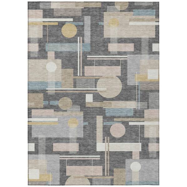 Chantille Machine Washable Indoor/Outdoor Abstract ACN2822 Gray 10 ft. x 14 ft. Area Rug