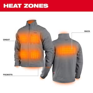 Men's Small M12 12V Lithium-Ion Cordless TOUGHSHELL Gray Heated Jacket (Jacket and Charger/Power Source Only)