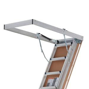 Energy Efficient 7 ft. 8 in. to 10 ft. 3 in., 22.5 in. x 54 in. Insulated Aluminum Attic Ladder, 375 lbs. Load Capacity