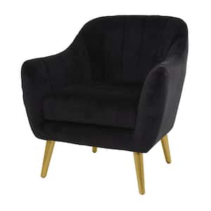 Black Polyester Contemporary Accent Arm Chair