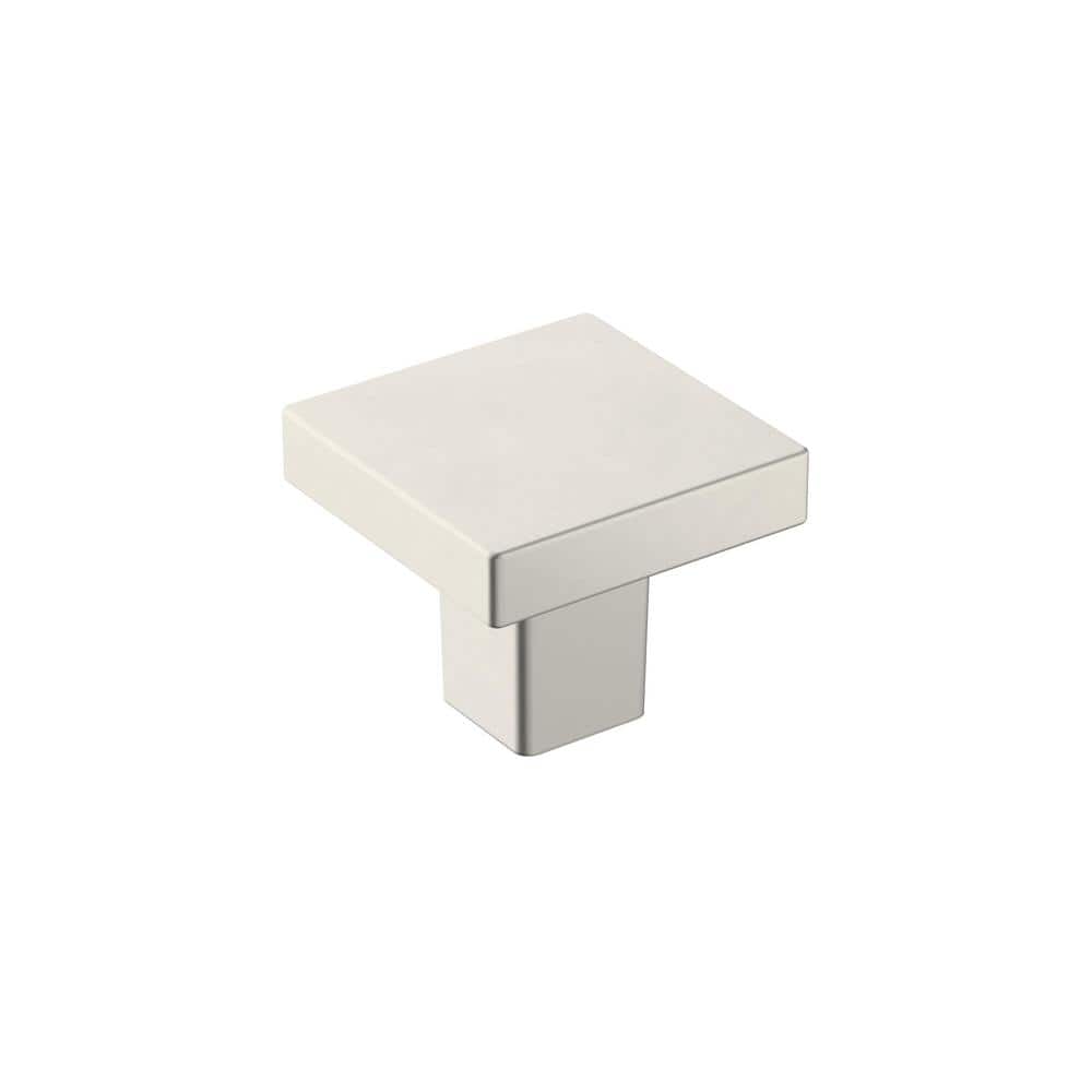 Satin Nickel Square Modern Cabinet Knob with Mounting Hardware