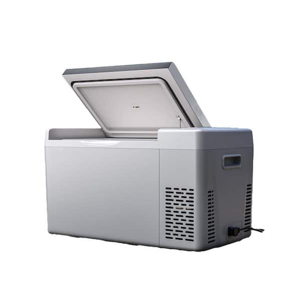 12-Volt Refrigerator 23 qt. Portable Freezer Compressor Cooler Chest Soft-Side in White for Truck Van RV Camper SUV