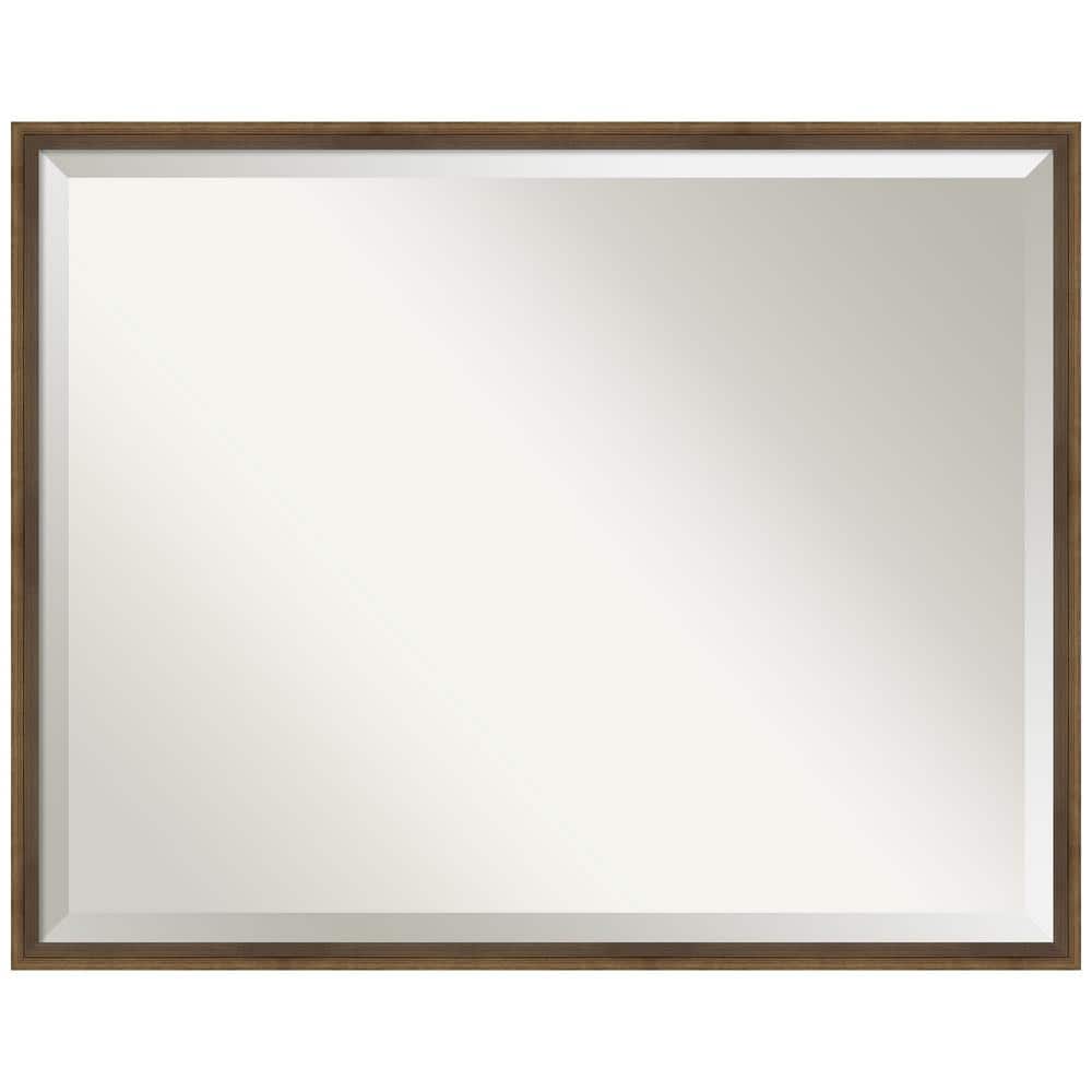 29" x 23" Bronze Beveled Wood Bathroom Vanity Mirror