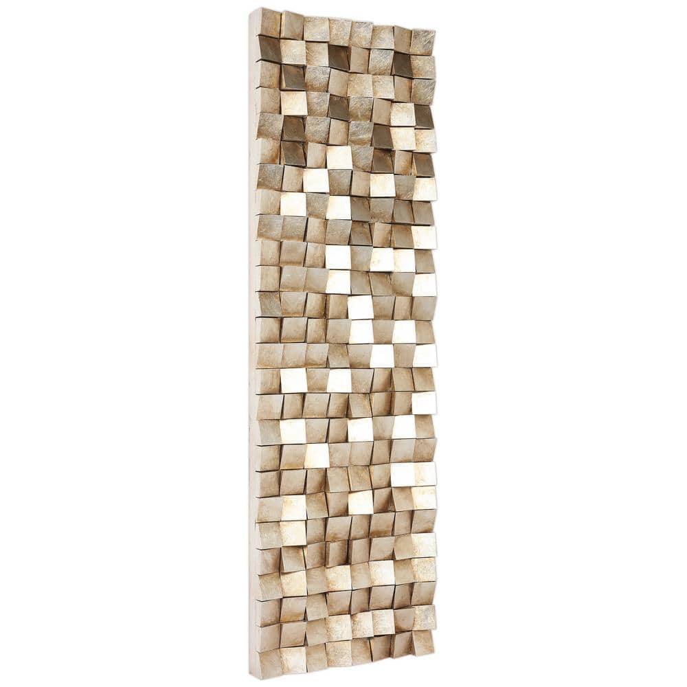 Harvest Light 72" Textured Wooden Block Wall Sculpture
