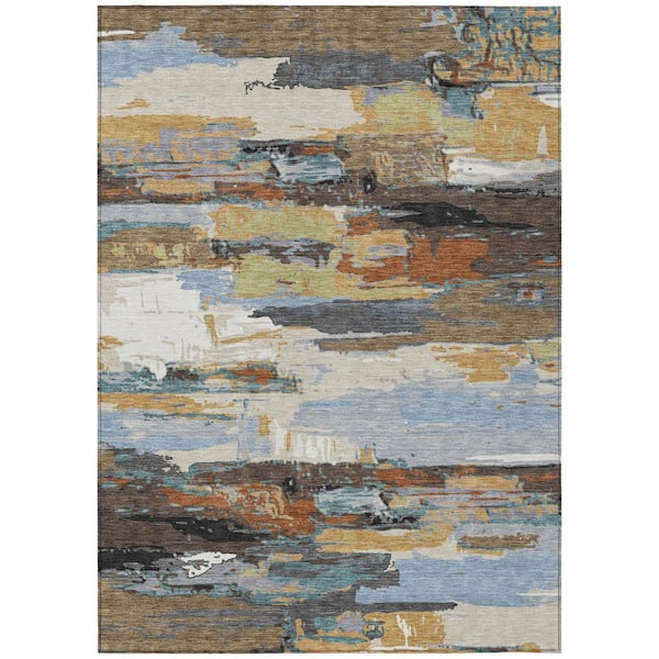 Addison Rugs Chantille Machine Washable Indoor/Outdoor Abstract ACN2249 Mocha 8 ft. x 10 ft. Area Rug
