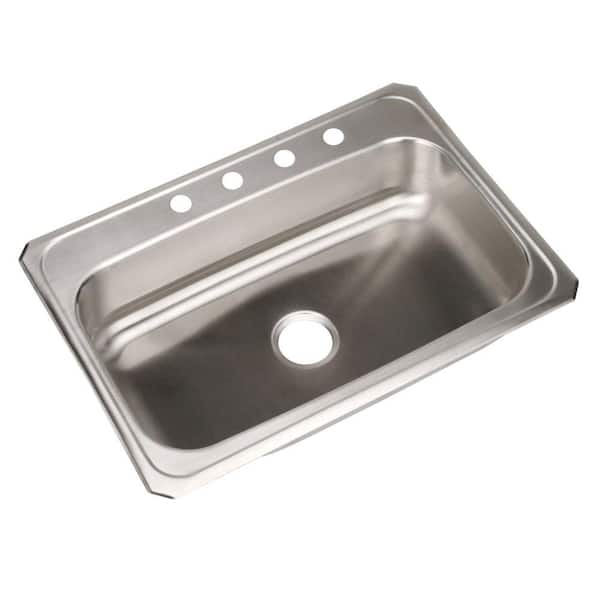 Elkay Celebrity Drop-In Stainless Steel 31 in. 4-Hole Single Bowl Kitchen Sink