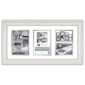 Lauren 3-Opening 20 in. x 10 in. Pure White Matted Picture Frame